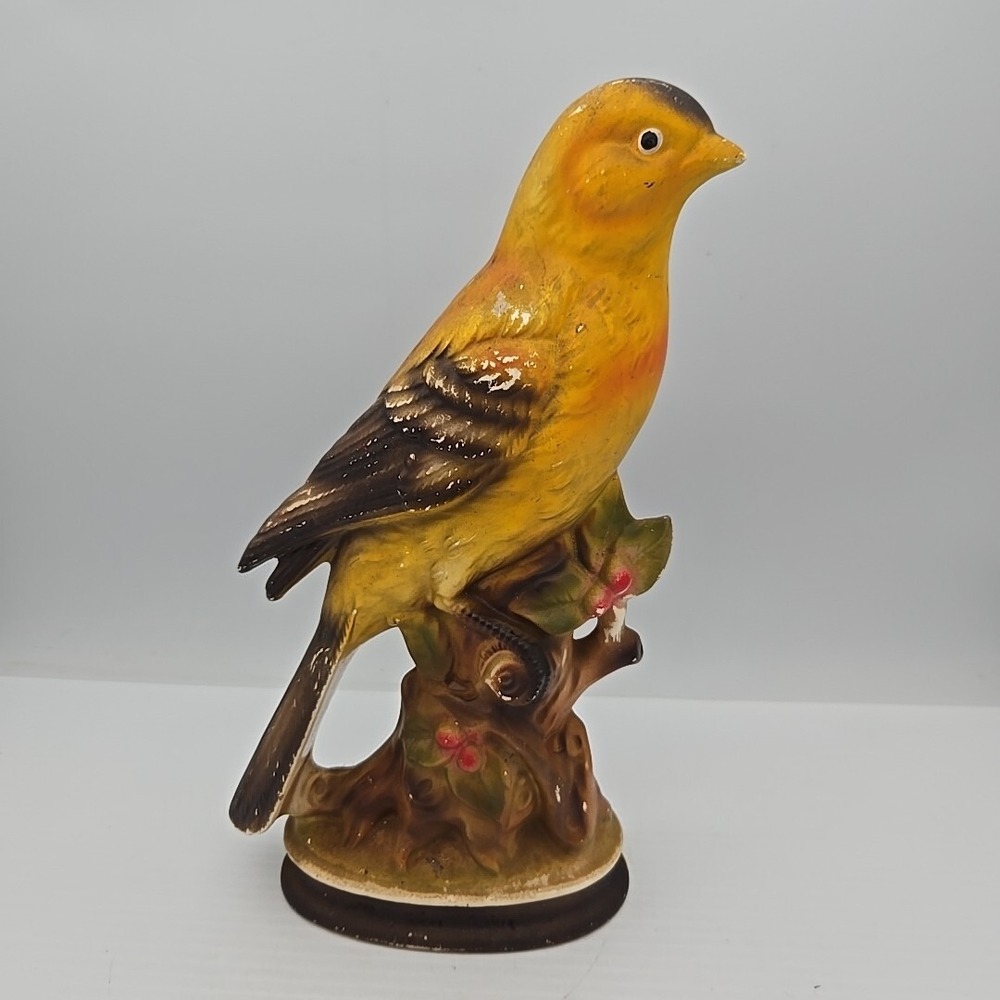 Enesco Japan Goldfinch Vibrant‎ Yellow Bird Ceramic Vintage Figurine